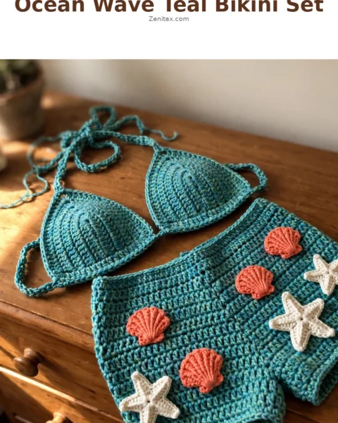 Ocean Wave Teal Bikini Set Free Crochet Pattern