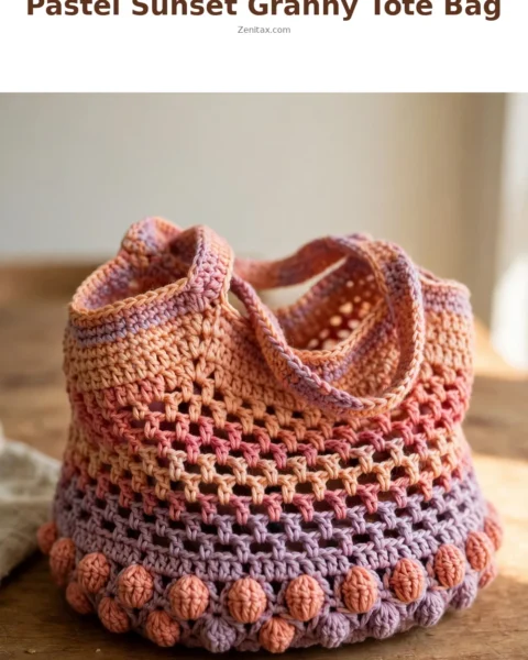 Pastel Sunset Granny Tote Bag Free Crochet Pattern