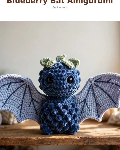 Blueberry Bat Amigurumi Free Crochet Pattern