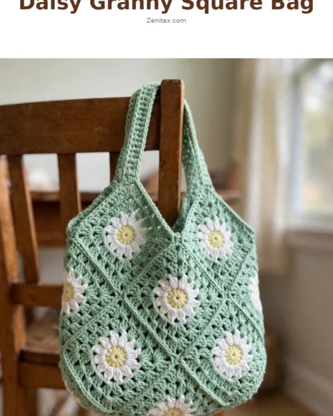 Daisy Granny Square Bag Free Crochet Pattern