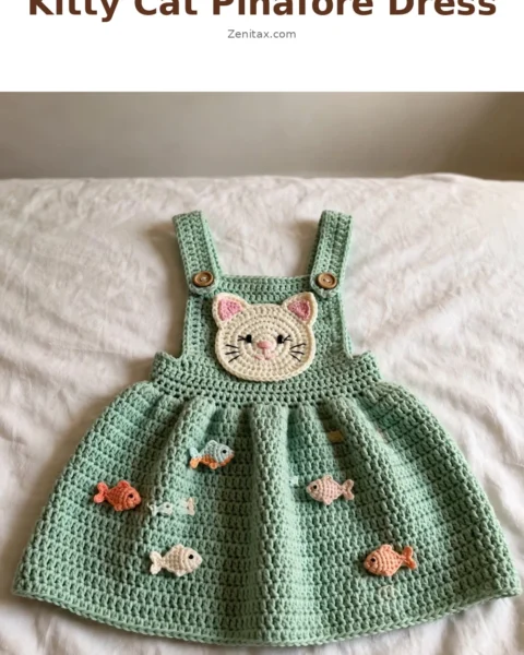 Kitty Cat Pinafore Dress Free Crochet Pattern