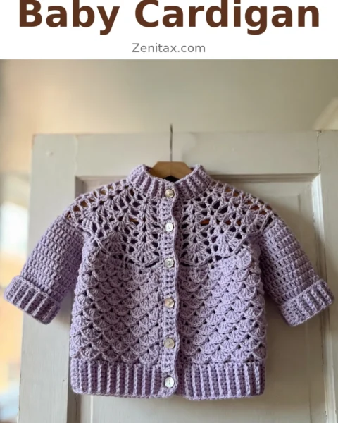 Lavender Lace Baby Cardigan Free Crochet Pattern