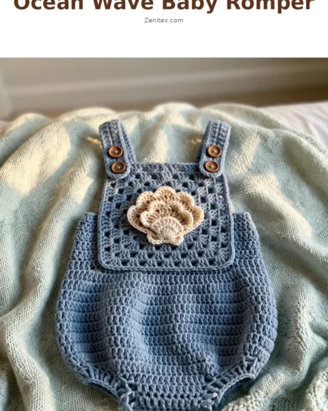 Ocean Wave Baby Romper Free Crochet Pattern