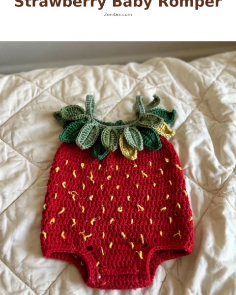 Strawberry Baby Romper Free Crochet Pattern