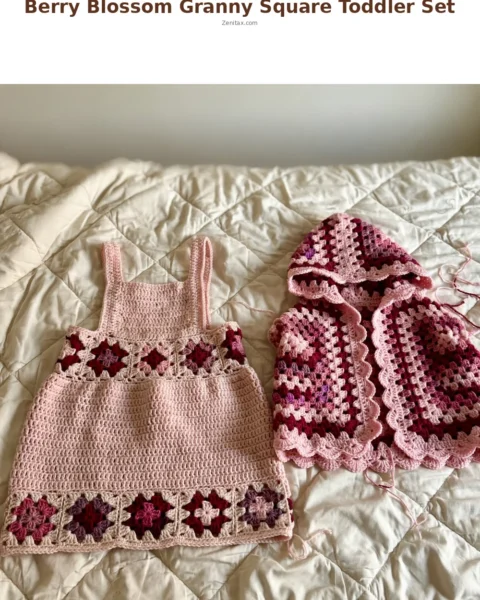 Berry Blossom Granny Square Toddler Set Free Crochet Pattern