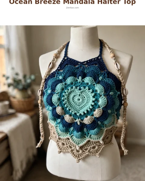 Ocean Breeze Mandala Halter Top Free Crochet Pattern