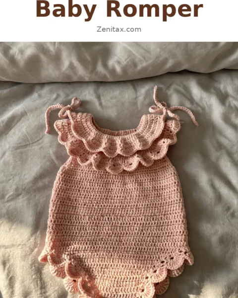 Blush Pink Ruffle Baby Romper Free Crochet Pattern