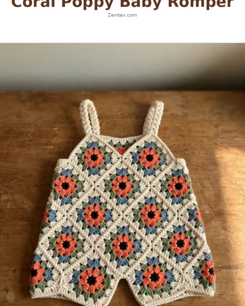 Coral Poppy Baby Romper Free Crochet Pattern