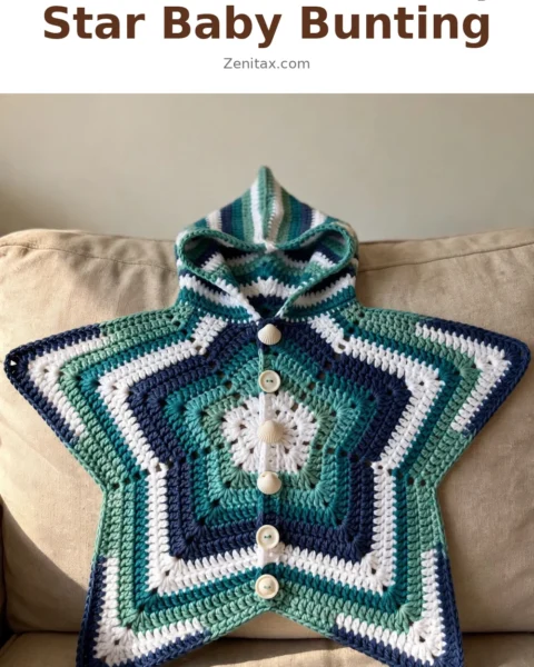 Ocean Blue Granny Star Baby Bunting Free Crochet Pattern