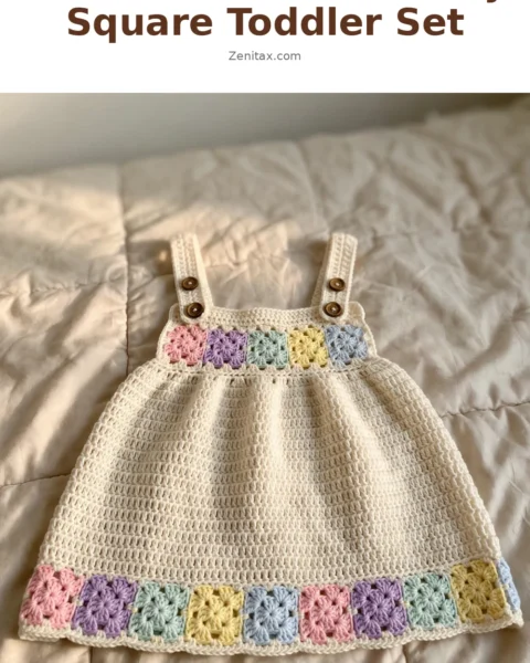 Pastel Rainbow Granny Square Toddler Set Free Crochet Pattern